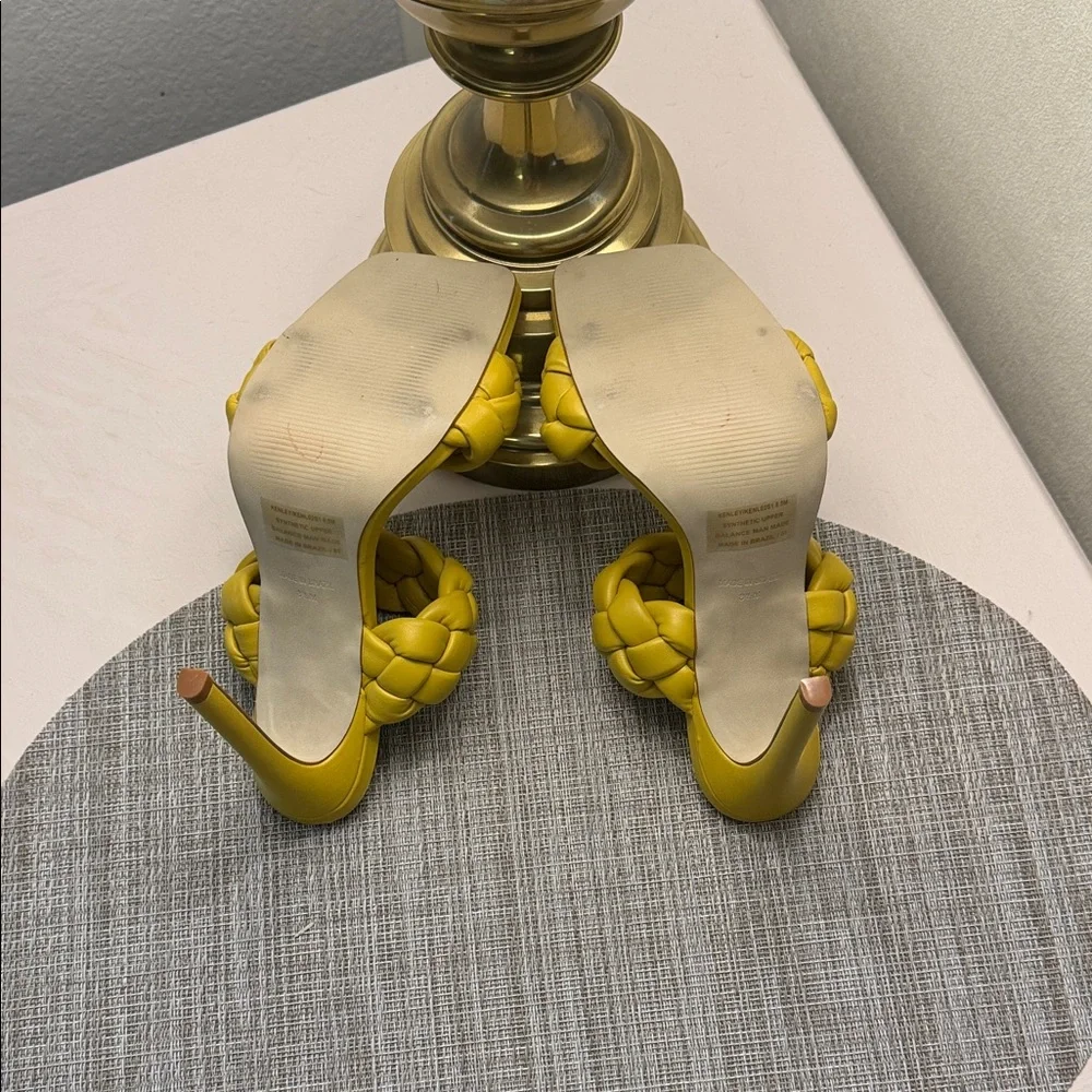 Yellow Braided Steve Madden Women's Heels - Picture 3 of 4